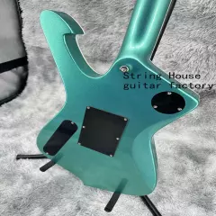 Mint Green Solid Electric Guitar White Star Chrome Part HH Open Pickup Fast Ship