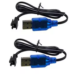  2 Pack 3.7V USB Charger Cable with SM-2P Plug Connector for Mini RC 