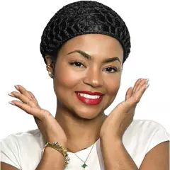 DOMINICAN TUBI (DOOBIE) HAIR WRAP CAP GORRO TUBI DOMINICANO BLACK