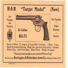 H & R "Target Model" - .22 Caliber REVOLVER ADVERTISING - Circa 1930