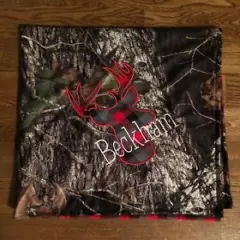 New Mossy Oak Breakup Camo Baby Blanket w Buck Deer head and Choice of name