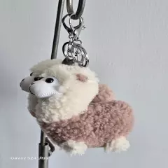 Lamb fur decoration key chain bag's pendant cell phone ornament 2pcs sheep charm