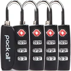 TSA Approved Luggage Lock, Inspection Indicator, Alloy Body, 3 Digit Combination