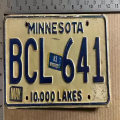 1977 Minnesota license plate BCL 641 Ford Chevy Dodge 10394