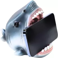 Whimsical Shark Cell Phone Stand Holder - Realistic yet Playful Goofy Shark Jaw 