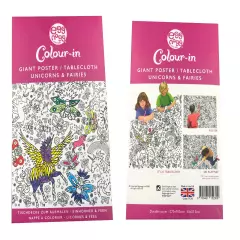 EggNogg Colour In Giant Poster / Tablecloth ~ Childrens Party Unicorns Dinosaurs