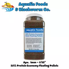 1mm - 1/32" 35% Protein Economy Floating Pellets for Tropicals & More. WL-JAR