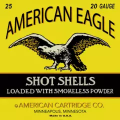 Reproduction Vintage American Eagle 20ga Shotgun Shell Label Canvas Print