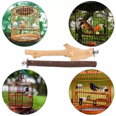 4 PCS Bird Perch Natural Wood Stands for Parrots Cage Accessories Standing Br...