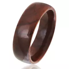 Gorgeous Hawaiian Koa Wood Domed Wedding Band Ring 6mm or 8mm