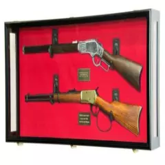 Gun Display Case Cabinet Rifle USA Clear View 44.5" Solid Wood Shotgun 4 Colors 