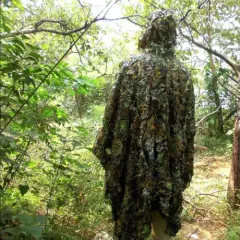 3D Camouflage Suits Ghillie Suit Leaves Poncho Stealth Cloak for Jungle Hunting