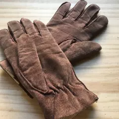 Vintage 1990s Thinsulate WPL8931 Women's L Winter Weather Suede Gloves Brown