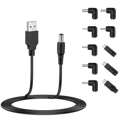 USB to DC 5V Power Cord, Universal DC 5.5X2.1Mm Plug Jack Charging Cabl