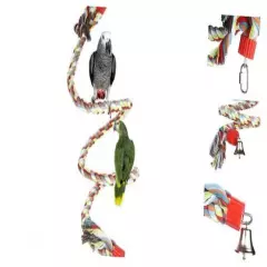  Bird Perch, Large Parrot Toys Climbing Rope Bungee Bird Toys 63 Inch