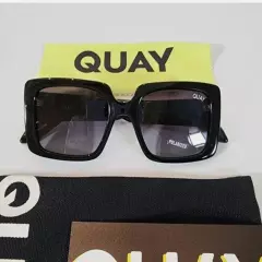 New QUAY Total Vive 125 Square Sunglasses -BLACK Womens