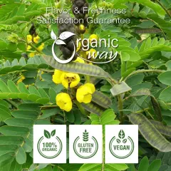 Organic Way Senna Leaf Powder - Organic, Kosher & USDA Certified