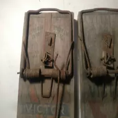 Lot Of 2 Vintage Victor Rat Traps Barn Cabin Decor