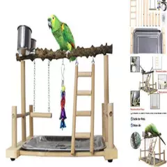  Parrots Playground Bird Perch Play Parrots Playground：Rich Bird Chew Toy Style