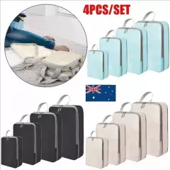 4x/Set Compression Bags Organiser Suitcases Packing Cubes Travel Storage Luggage