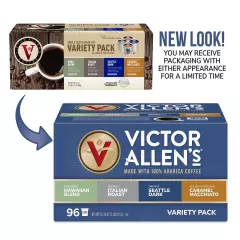 Victor Allen's Coffee Variety Pack Kona Blend Italian Roast Seattle Dark Cara...