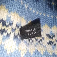 Turtle Fur blue knit lined wool hat with ear flaps adult one-size