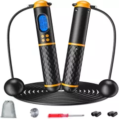 Smart Jump Rope, Fitness Skipping Rope with Weight/Lap/Time/Calorie Record, Adju