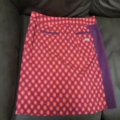 Annika Cutter & Buck Golf Women's Sz 12 Maroon Print Lightweight 3” Skort Skirt