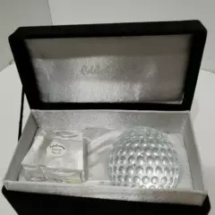 Waterford Celebrations Crystal Golf Ball 2.5" Diameter With Stand in Box 