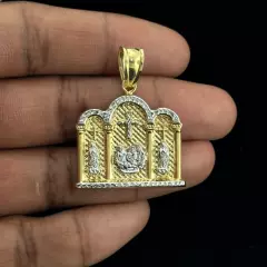 10KT Two Tone Gold Virgin Marry, Jesus & Baptism Pendant - 4.2 Grm, Brand New