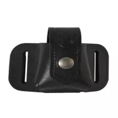 New Barsony Black Leather Belt Loop Single Speed Loader Pouch .22 .38 .357