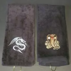 Dragon & Cobra Embroidered Golf Sport Towel Set 26x16