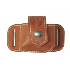 New Barsony Saddle Tan Leather Belt Loop Single Speed Loader Pouch .22 .38 .357