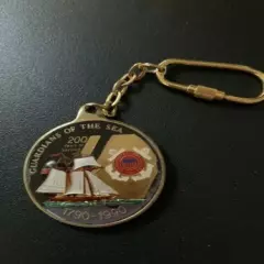 Hand Painted Coast Guard Medallion Key Chain