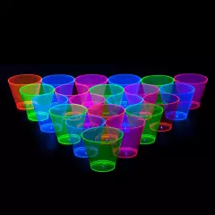 Party Essentials Plastic Cups, 100 Count (Pack of 1), Assorted Neon 