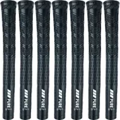 PURE Combo Black Standard Size Golf Grips - Set of 7 - Authorized Distributor