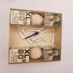 1976 Arnold Palmer Xl+90 Golf Balls in original box, 6 balls and assorted tees