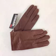 Brown Leather Driving Gloves Lined Womens Medium NEW