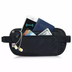 Waist Belt Bag Travel Pouch For Hidden ID Passport Security Money Compact Safety