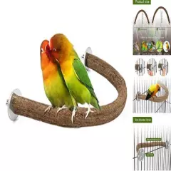  Parrot Bird Natural Wood Stand Perch Swing, U Shape Small