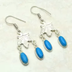 Turquoise Handmade Drop Dangle Earrings Jewelry Wedding Gift 1.68" AE-56990