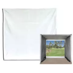 Golf Projection Screen 10'x10' w 10'x10'x10' Net &Frame Corners