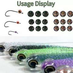 2196pcs Fishing Lure Eyes Assorted Mixed Color Fly Fishing 3D Simulation Eyes