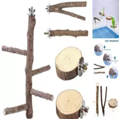 Natural Wood Birds Stand Branch Bird Perch Chewing Stick Cage Accessories 