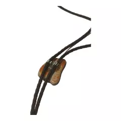 Bolo Tie large Colorful Polished Rock Stone With Metal Bullet Tips