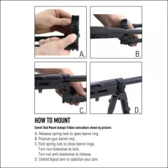 9" CCOP Badger Barrel Clamp On Mount Bipod 39S