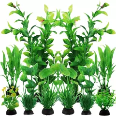 Fish Tank Accessories Green Plants, 10Pcs Green Fish Tank Decorations, Aquarium 