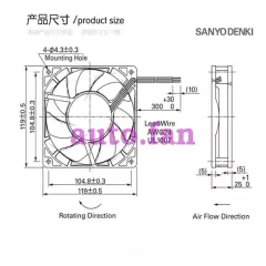 Sanyo 9G1248P4E04 DC48V 0.17A 4-wire PWM cooling fan 120*120*25 mm