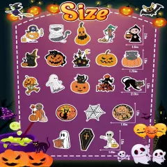 300 Pcs Halloween Pumpkin Stickers Bulk, Party Favors for Multi 