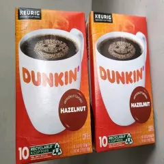 Dunkin' Donuts Hazelnut Flavored Coffee K-Cup Pods 2 Boxes – 10 Count Each